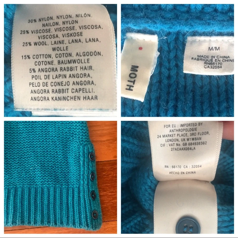 Anthropologie Moth Marled Button Sweater M - Picture 7 of 8